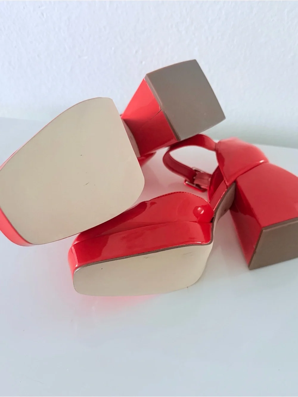 Circus Ivy by Sam Edelman Red Patent Platform Mary Jane Heels with Ankle Strap 8